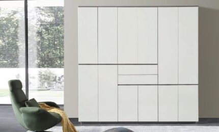 1029 6 Door Wardrobe with External Drawers