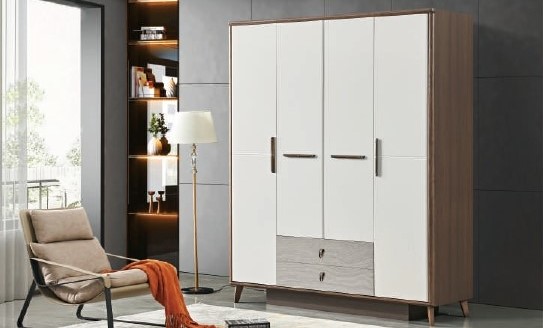 4-Door Wardrobe with External Drawers 4 Door Wardrobe with External Drawers - Image 1
