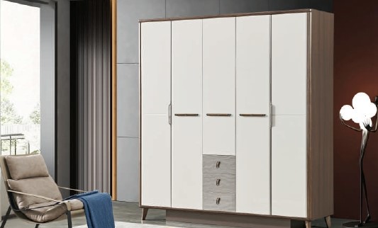 5-Door Wardrobe with External Drawers 5 Door Wardrobe with External Drawers - Image 1