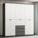 9319 6 Door Wardrobe with External Drawers